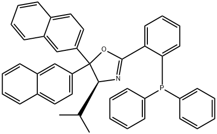 Oxazole, 2-[2-(diphenylphosphino)phenyl]-4,5-dihydro-4-(1-methylethyl)-5,5-di-2-naphthalenyl-, (4S)- Structural