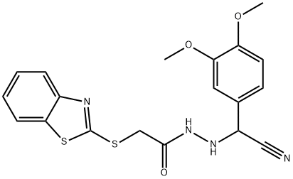 Acetic acid, (2-benzothiazolylthio)-, 2-[cyano(3,4-dimethoxyphenyl)methyl]hydrazide (9CI) Structural