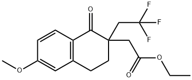 Ethyl 2-(6-methoxy-1-oxo-2-(2,2,2-trifluoroethyl)-1,2,3,4-tetrahydronaphthalen-2-yl)acetate Structural