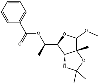 D-Allofuranoside, methyl 6-deoxy-2-C-methyl-2,3-O-(1-methylethylidene)-, 5-benzoate Structural