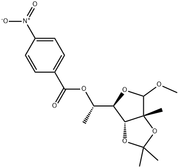 L-Talofuranoside, methyl 6-deoxy-2-C-methyl-2,3-O-(1-methylethylidene)-, 5-(4-nitrobenzoate) Structural