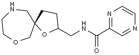 rel-N-((5S)-1,7-dioxa-10-azaspiro[4.6]undecan-2-ylmethyl)pyrazine-2-carboxamide Structural