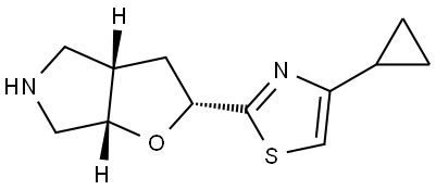 rel-(2R,3aS,6aS)-2-(4-cyclopropylthiazol-2-yl)hexahydro-2H-furo[3,2-c]pyrrole Structural
