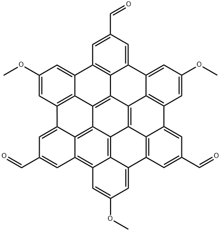 Hexabenzo[bc,ef,hi,kl,no,qr]coronene-2,8,14-tricarboxaldehyde, 5,11,17-trimethoxy- Structural