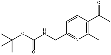 tert-butyl N-[(5-acetyl-6-methylpyridin-2-yl)methyl]carbamate Structural