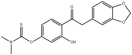 O-[4-(1,3-Benzodioxol-5-ylacetyl)-3-hydroxyphenyl] dimethylcarbamothioate Structural