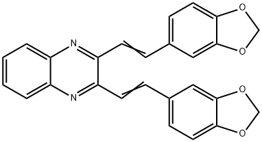 Quinoxaline, 2,3-bis[2-(1,3-benzodioxol-5-yl)ethenyl]- Structural