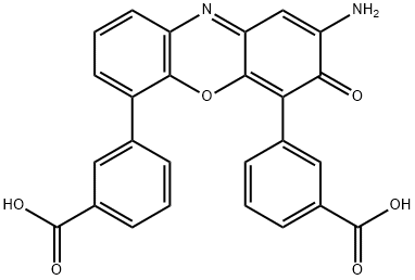 Benzoic acid, 3,3'-(2-amino-3-oxo-3H-phenoxazine-4,6-diyl)bis- Structural