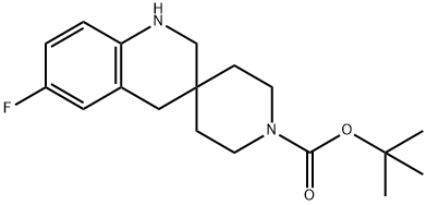 tert-Butyl 6'-fluoro-2',4'-dihydro-1'H-spiro[piperidine-4,3'-quinoline]-1-carbox Structural