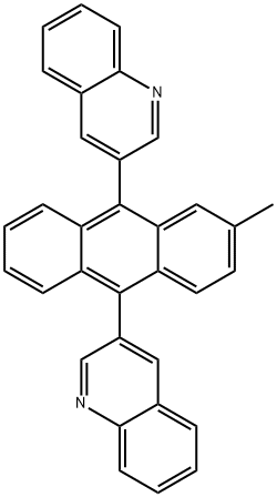 Quinoline, 3,3'-(2-methyl-9,10-anthracenediyl)bis- Structural