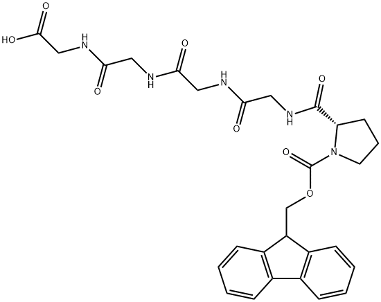 Glycine, 1-[(9H-fluoren-9-ylmethoxy)carbonyl]-L-prolylglycylglycylglycyl- Structural