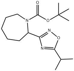 tert-butyl 2-[5-(propan-2-yl)-1,2,4-oxadiazol-3-yl]azepane-1-carboxylate Structural