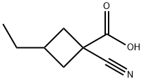 Cyclobutanecarboxylic acid, 1-cyano-3-ethyl- Structural