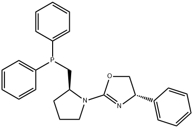 Oxazole, 2-[(2S)-2-[(diphenylphosphino)methyl]-1-pyrrolidinyl]-4,5-dihydro-4-phenyl-, (4S)- Structural