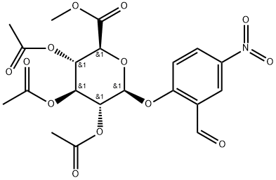 β-D-Glucopyranosiduronic acid, 2-formyl-4-nitrophenyl, methyl ester, 2,3,4-triacetate Structural