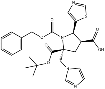 1,2,4-pyrrolidinetricarboxylic acid, 2-(1H-imidazol-1-ylmethyl)-5-(5-thiazolyl)-, 2-(1,1-dimethylethyl) 1-(phenylmethyl) ester, (2R,4S,5R)-