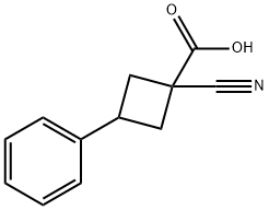 Cyclobutanecarboxylic acid, 1-cyano-3-phenyl- Structural
