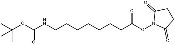 Octanoic acid, 8-[[(1,1-dimethylethoxy)carbonyl]amino]-, 2,5-dioxo-1-pyrrolidinyl ester Structural