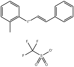 Iodonium, (2-methylphenyl)[(1E)-2-phenylethenyl]-, 1,1,1-trifluoromethanesulfonate (1:1) Structural