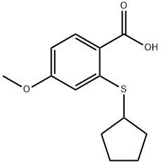 Benzoic acid, 2-(cyclopentylthio)-4-methoxy- Structural