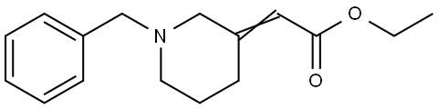 Acetic acid, 2-[1-(phenylmethyl)-3-piperidinylidene]-, ethyl ester Structural