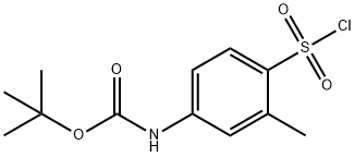 tert-butyl N-[4-(chlorosulfonyl)-3-methylphenyl]carbamate Structural