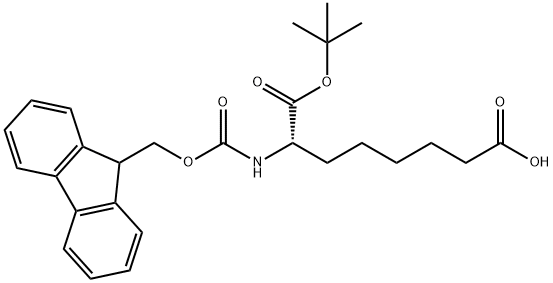 Octanedioic acid, 2-[[(9H-fluoren-9-ylmethoxy)carbonyl]amino]-, 1-(1,1-dimethylethyl) ester, (2S)- Structural