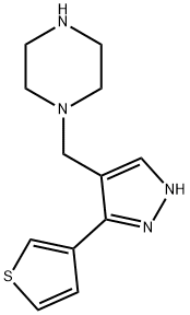 Piperazine, 1-[[3-(3-thienyl)-1H-pyrazol-4-yl]methyl]- Structural