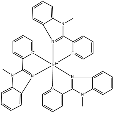 fac -Iridium(III) tris(1-phenyl-3-methylbenzimidazolin-2-ylidene-C,C2' ) Structural