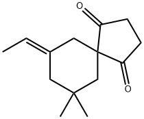 Spiro[4.5]decane-1,4-dione, 9-ethylidene-7,7-dimethyl-, (E)- (9CI) Structural