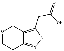 Pyrano[4,3-c]pyrazole-3-acetic acid, 2,4,6,7-tetrahydro-2-methyl- Structural
