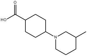 Cyclohexanecarboxylic acid, 4-(3-methyl-1-piperidinyl)- Structural