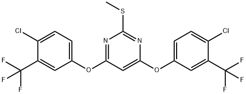 Pyrimidine, 4,6-bis[4-chloro-3-(trifluoromethyl)phenoxy]-2-(methylthio)- Structural