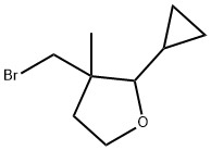 Furan, 3-(bromomethyl)-2-cyclopropyltetrahydro-3-methyl- Structural