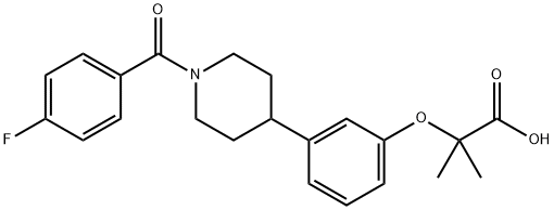 Propanoic acid, 2-[3-[1-(4-fluorobenzoyl)-4-piperidinyl]phenoxy]-2-methyl- Structural