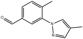 Benzaldehyde, 4-methyl-3-(4-methyl-1H-pyrazol-1-yl)- Structural