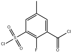 Benzoyl chloride, 3-(chlorosulfonyl)-2-fluoro-5-methyl- Structural