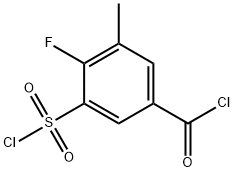 Benzoyl chloride, 3-(chlorosulfonyl)-4-fluoro-5-methyl- Structural