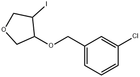 Furan, 3-[(3-chlorophenyl)methoxy]tetrahydro-4-iodo- Structural