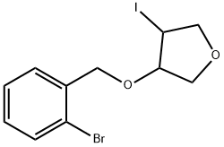 Furan, 3-[(2-bromophenyl)methoxy]tetrahydro-4-iodo- Structural