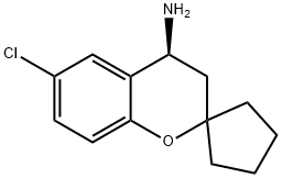 Spiro[2H-1-benzopyran-2,1'-cyclopentan]-4-amine, 6-chloro-3,4-dihydro-, (4S)- Structural