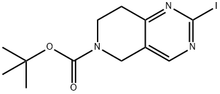 Pyrido[4,3-d]pyrimidine-6(5H)-carboxylic acid, 7,8-dihydro-2-iodo-, 1,1-dimethylethyl ester Structural