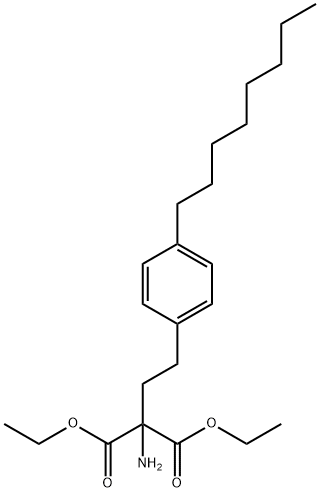 Propanedioic acid, 2-amino-2-[2-(4-octylphenyl)ethyl]-, 1,3-diethyl ester Structural