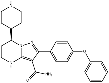 Pyrazolo[1,5-a]pyrimidine-3-carboxamide, 4,5,6,7-tetrahydro-2-(4-phenoxyphenyl)-7-(4-piperidinyl)-, (7S)- Structural