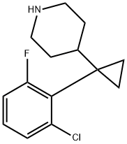 Piperidine, 4-[1-(2-chloro-6-fluorophenyl)cyclopropyl]- Structural