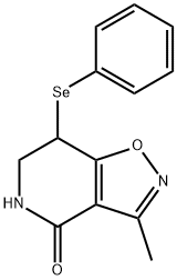 Isoxazolo[4,5-c]pyridin-4(5H)-one, 6,7-dihydro-3-methyl-7-(phenylseleno)- Structural