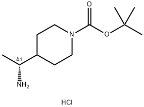 tert-butyl (R)-4-(1-aminoethyl)piperidine-1-carboxylate hydrochloride Structural