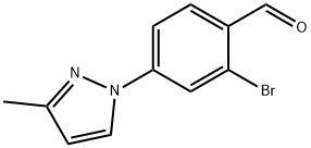 Benzaldehyde, 2-bromo-4-(3-methyl-1H-pyrazol-1-yl)- Structural