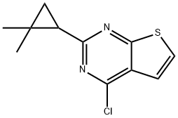 Thieno[2,3-d]pyrimidine, 4-chloro-2-(2,2-dimethylcyclopropyl)- Structural