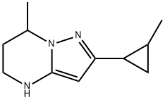 Pyrazolo[1,5-a]pyrimidine, 4,5,6,7-tetrahydro-7-methyl-2-(2-methylcyclopropyl)- Structural